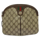 GUCCI GG Supreme Web Sherry Line Bag PVC Beige Gold 904 02 047 Auth 132567-2