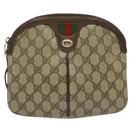 GUCCI GG Supreme Web Sherry Line Bag PVC Beige Gold 904 02 047 Auth 132567 - 0