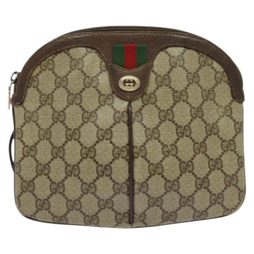 GUCCI GG Supreme Web Sherry Line Bag PVC Beige Gold 904 02 047 Auth 132567 - 0