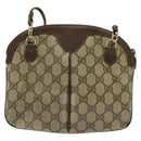 GUCCI GG Supreme Web Sherry Line Bag PVC Beige Gold 904 02 047 Auth 132567-3