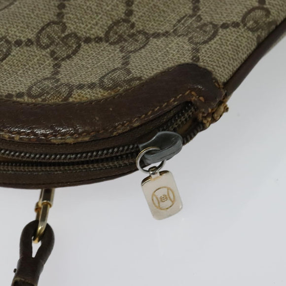 GUCCI GG Supreme Web Sherry Line Bag PVC Beige Gold 904 02 047 Auth 132567