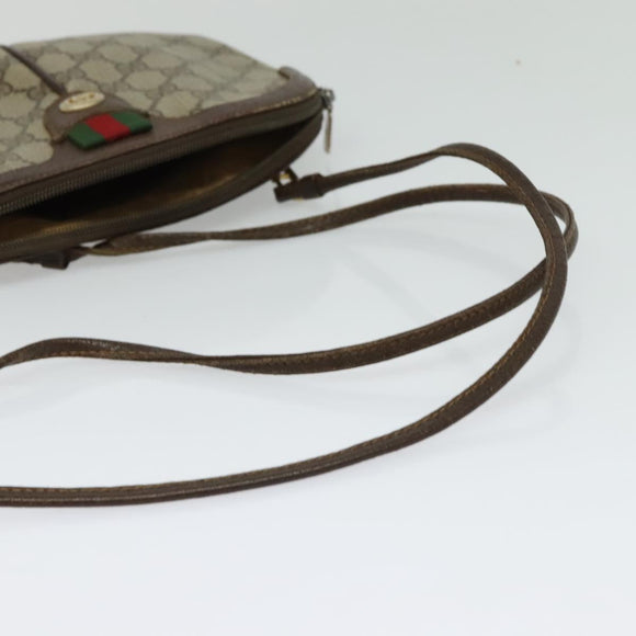 GUCCI GG Supreme Web Sherry Line Bag PVC Beige Gold 904 02 047 Auth 132567