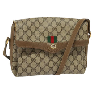 GUCCI GG Supreme Web Sherry Line Bag PVC Beige Gold 904 02 084 Auth 132568