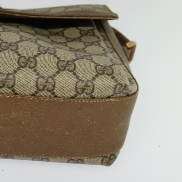 GUCCI GG Supreme Web Sherry Line Bag PVC Beige Gold 904 02 084 Auth 132568