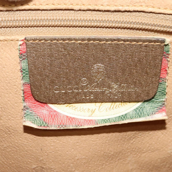 GUCCI GG Supreme Web Sherry Line Bag PVC Beige Gold 904 02 084 Auth 132568