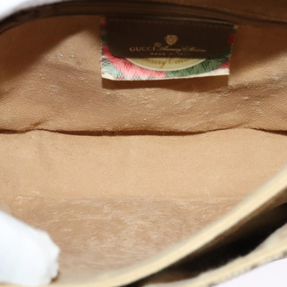 GUCCI GG Supreme Web Sherry Line Bag PVC Beige Gold 904 02 084 Auth 132568