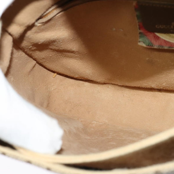 GUCCI GG Supreme Web Sherry Line Bag PVC Beige Gold 904 02 084 Auth 132568