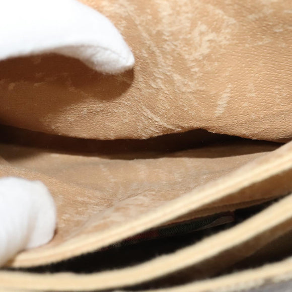 GUCCI GG Supreme Web Sherry Line Bag PVC Beige Gold 904 02 084 Auth 132568