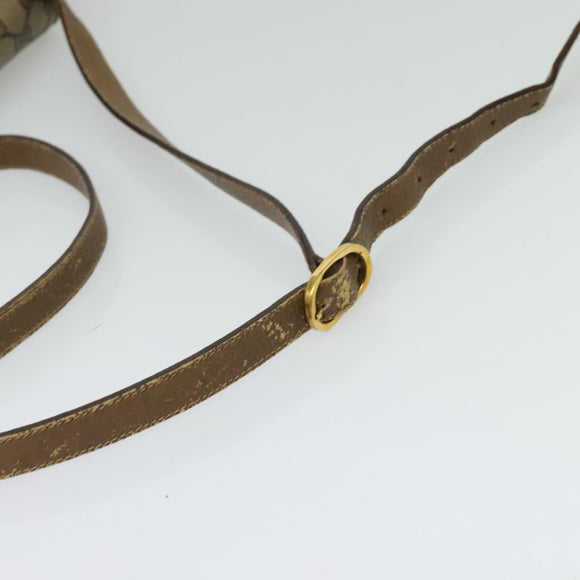 GUCCI GG Supreme Web Sherry Line Bag PVC Beige Gold 904 02 084 Auth 132568