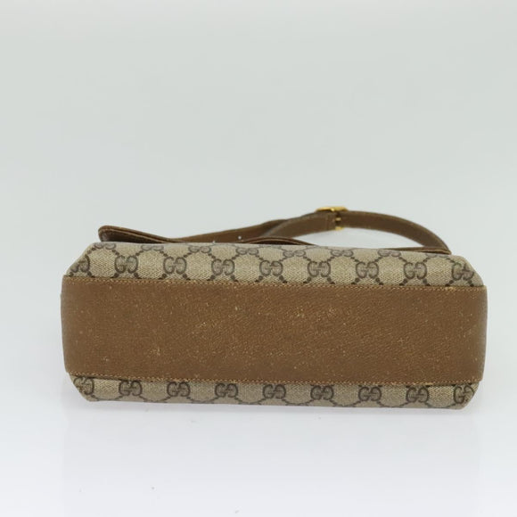 GUCCI GG Supreme Web Sherry Line Bag PVC Beige Gold 904 02 084 Auth 132568