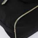 PRADA Hand Bag Nylon Black Silver Auth 132573-15