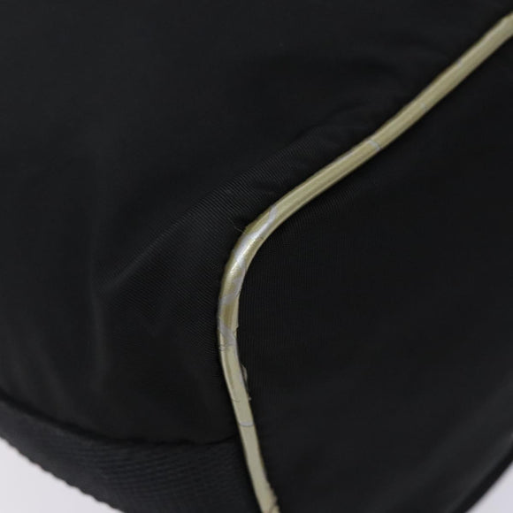 PRADA Hand Bag Nylon Black Silver Auth 132573
