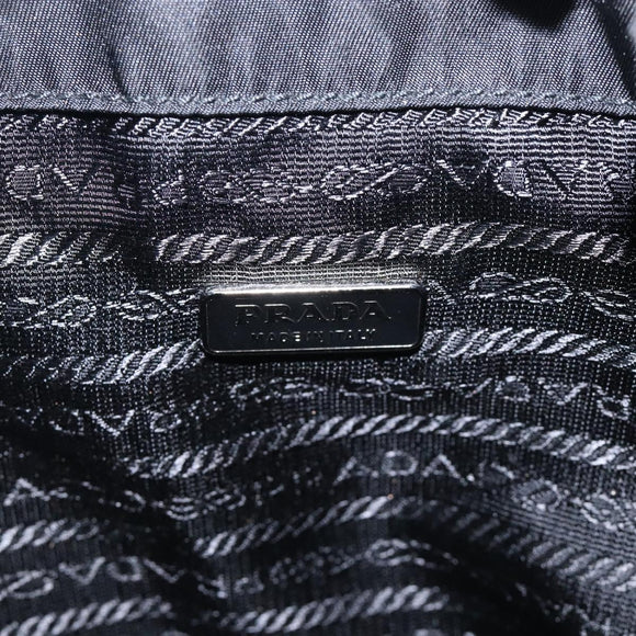 PRADA Hand Bag Nylon Black Silver Auth 132573