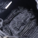 PRADA Hand Bag Nylon Black Silver Auth 132573-10