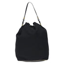 PRADA Hand Bag Nylon Black Silver Auth 132573-2