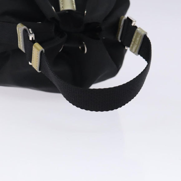 PRADA Hand Bag Nylon Black Silver Auth 132573