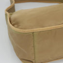 PRADA Shoulder Bag Nylon Leather Brown Silver Auth 132575-15