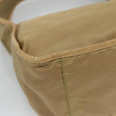 PRADA Shoulder Bag Nylon Leather Brown Silver Auth 132575-17
