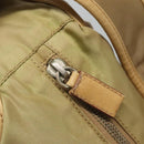 PRADA Shoulder Bag Nylon Leather Brown Silver Auth 132575-9