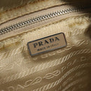 PRADA Shoulder Bag Nylon Leather Brown Silver Auth 132575-19