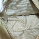 PRADA Shoulder Bag Nylon Leather Brown Silver Auth 132575-10
