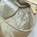 PRADA Shoulder Bag Nylon Leather Brown Silver Auth 132575-20