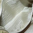 PRADA Shoulder Bag Nylon Leather Brown Silver Auth 132575-22