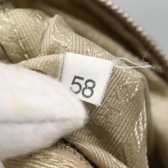 PRADA Shoulder Bag Nylon Leather Brown Silver Auth 132575