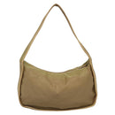 PRADA Shoulder Bag Nylon Leather Brown Silver Auth 132575-2