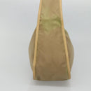 PRADA Shoulder Bag Nylon Leather Brown Silver Auth 132575-3