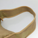 PRADA Shoulder Bag Nylon Leather Brown Silver Auth 132575-14