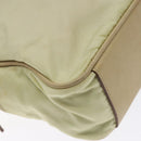 PRADA Hand Bag Nylon Beige Gold Auth 132576-14