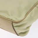 PRADA Hand Bag Nylon Beige Gold Auth 132576-15