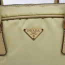 PRADA Hand Bag Nylon Beige Gold Auth 132576-17