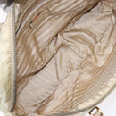 PRADA Hand Bag Nylon Beige Gold Auth 132576-11