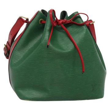 LOUIS VUITTON Epi Petit Noe Shoulder Bag Bicolor Green Red M44147 Auth 132580