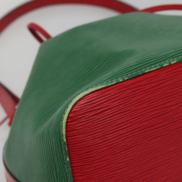 LOUIS VUITTON Epi Petit Noe Shoulder Bag Bicolor Green Red M44147 Auth 132580