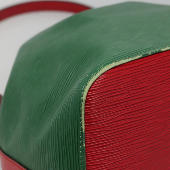 LOUIS VUITTON Epi Petit Noe Shoulder Bag Bicolor Green Red M44147 Auth 132580