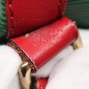 LOUIS VUITTON Epi Petit Noe Schultertasche Bicolor Grün Rot M44147 Auth 132580-12