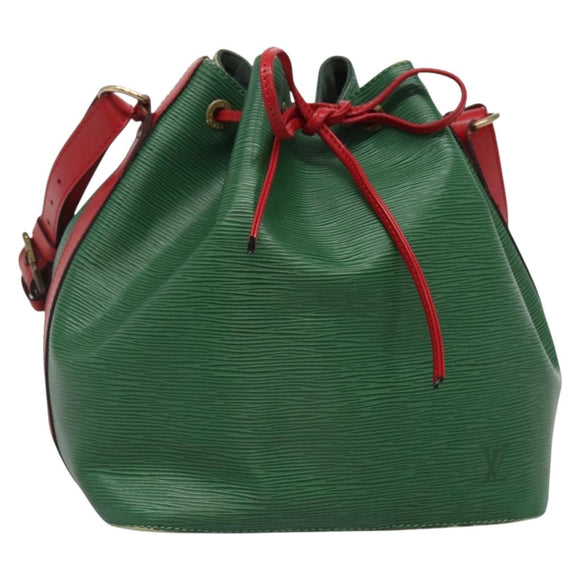 LOUIS VUITTON Epi Petit Noe Schultertasche Bicolor Grün Rot M44147 Auth 132580