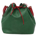 LOUIS VUITTON Epi Petit Noe Schultertasche Bicolor Grün Rot M44147 Auth 132580-13