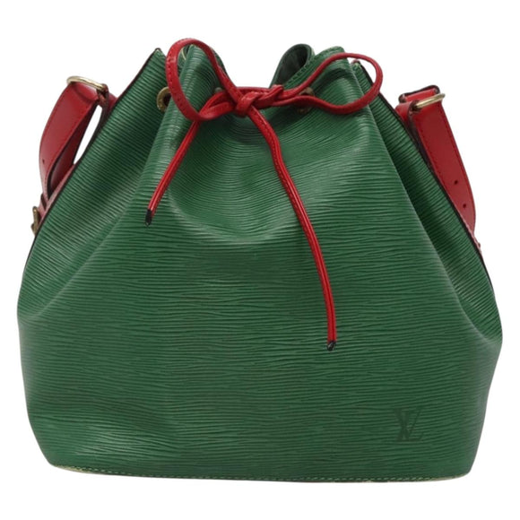 LOUIS VUITTON Epi Petit Noe Schultertasche Bicolor Grün Rot M44147 Auth 132580