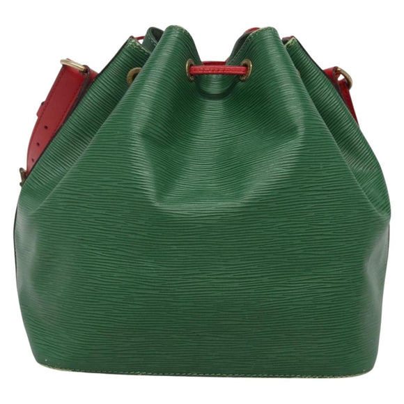 LOUIS VUITTON Epi Petit Noe Shoulder Bag Bicolor Green Red M44147 Auth 132580