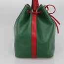 LOUIS VUITTON Epi Petit Noe Schultertasche Bicolor Grün Rot M44147 Auth 132580-3