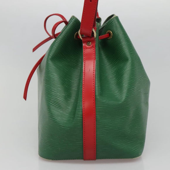 LOUIS VUITTON Epi Petit Noe Schultertasche Bicolor Grün Rot M44147 Auth 132580