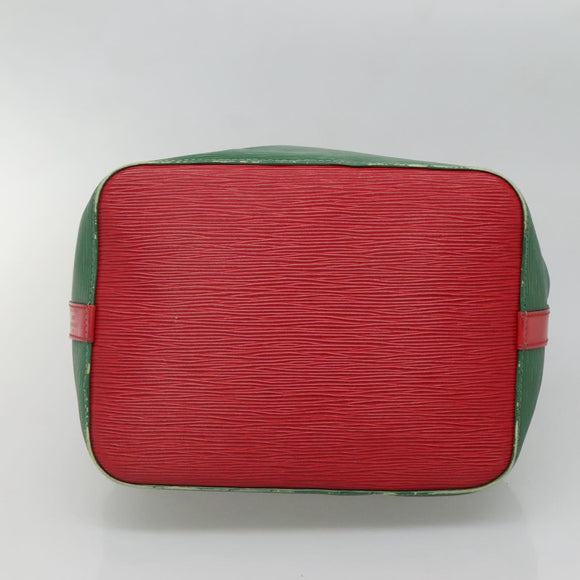 LOUIS VUITTON Epi Petit Noe Schultertasche Bicolor Grün Rot M44147 Auth 132580