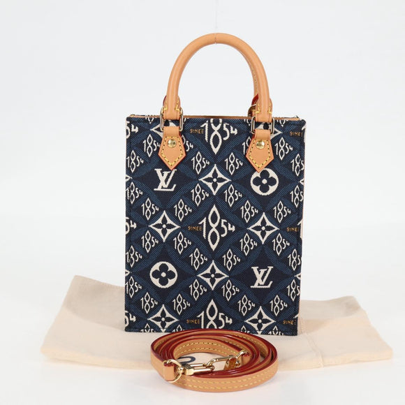 LOUIS VUITTON Pre Owned SINCE 1854 Petit Sac Plat 2way Navy M80288 Auth 132611M