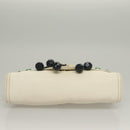 PRADA Shoulder Bag Leather White Silver Auth 132616V-11