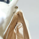 PRADA Shoulder Bag Leather White Silver Auth 132616V-22