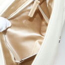 PRADA Shoulder Bag Leather White Silver Auth 132616V-24